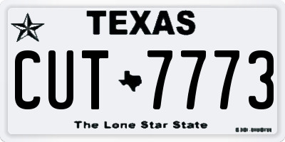 TX license plate CUT7773