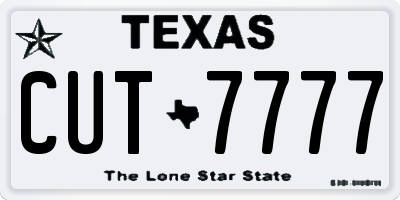 TX license plate CUT7777