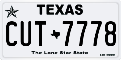 TX license plate CUT7778