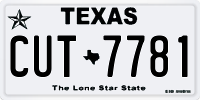 TX license plate CUT7781