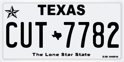 TX license plate CUT7782