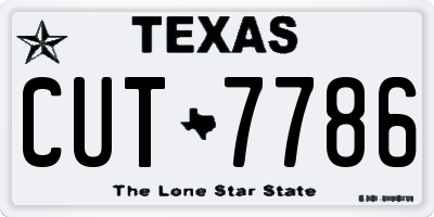 TX license plate CUT7786