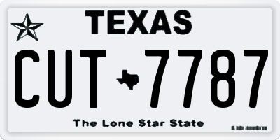 TX license plate CUT7787
