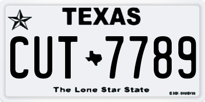 TX license plate CUT7789