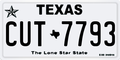 TX license plate CUT7793