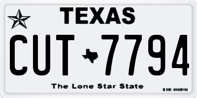 TX license plate CUT7794