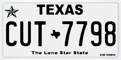 TX license plate CUT7798