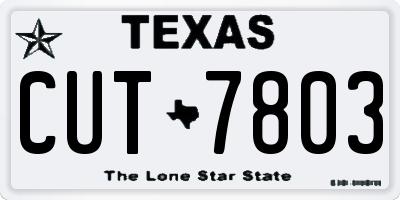TX license plate CUT7803