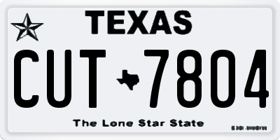 TX license plate CUT7804
