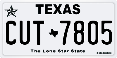 TX license plate CUT7805