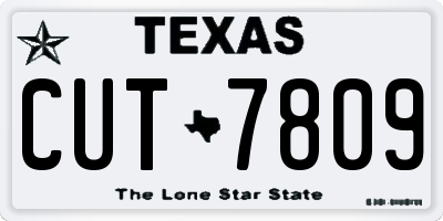TX license plate CUT7809