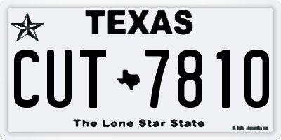 TX license plate CUT7810