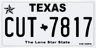 TX license plate CUT7817