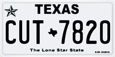 TX license plate CUT7820