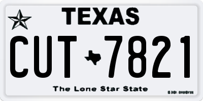 TX license plate CUT7821