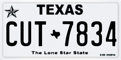 TX license plate CUT7834