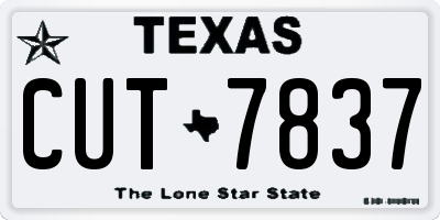 TX license plate CUT7837