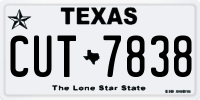 TX license plate CUT7838