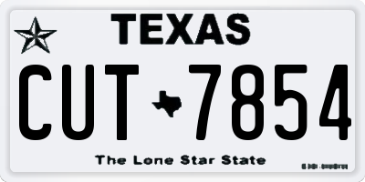 TX license plate CUT7854