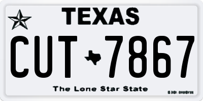 TX license plate CUT7867