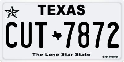 TX license plate CUT7872