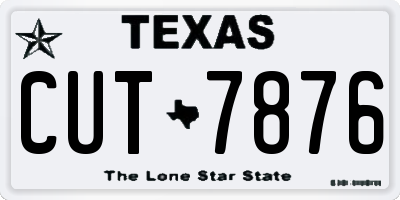 TX license plate CUT7876