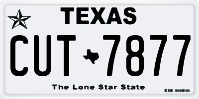 TX license plate CUT7877