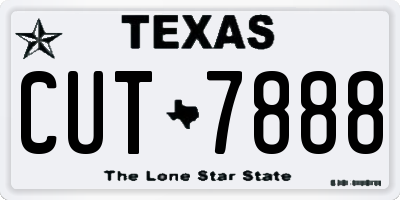 TX license plate CUT7888