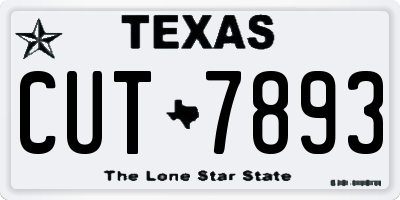 TX license plate CUT7893