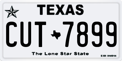 TX license plate CUT7899