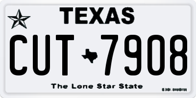 TX license plate CUT7908