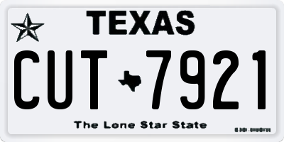 TX license plate CUT7921