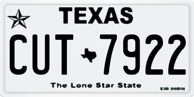TX license plate CUT7922