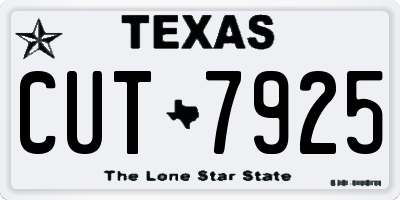 TX license plate CUT7925