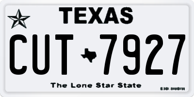 TX license plate CUT7927