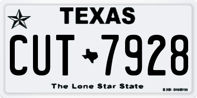 TX license plate CUT7928