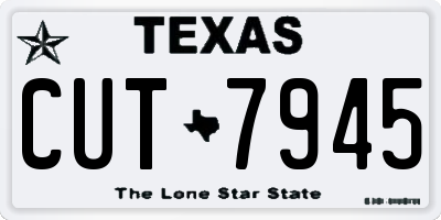 TX license plate CUT7945