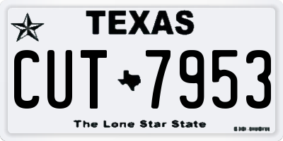 TX license plate CUT7953