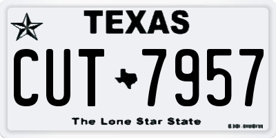 TX license plate CUT7957