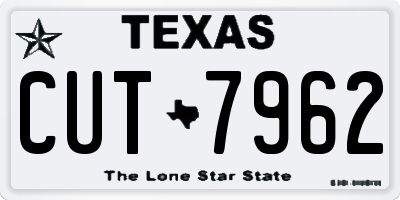 TX license plate CUT7962