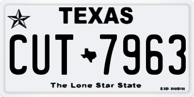 TX license plate CUT7963