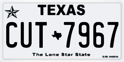 TX license plate CUT7967
