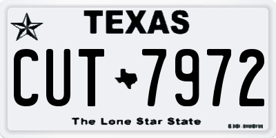 TX license plate CUT7972
