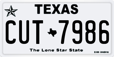TX license plate CUT7986