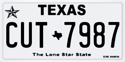 TX license plate CUT7987
