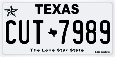 TX license plate CUT7989