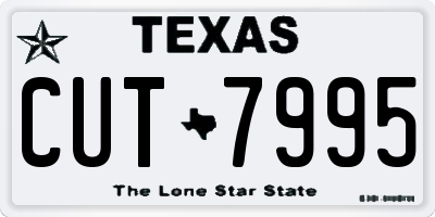 TX license plate CUT7995