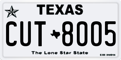 TX license plate CUT8005