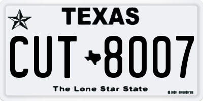 TX license plate CUT8007