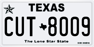 TX license plate CUT8009